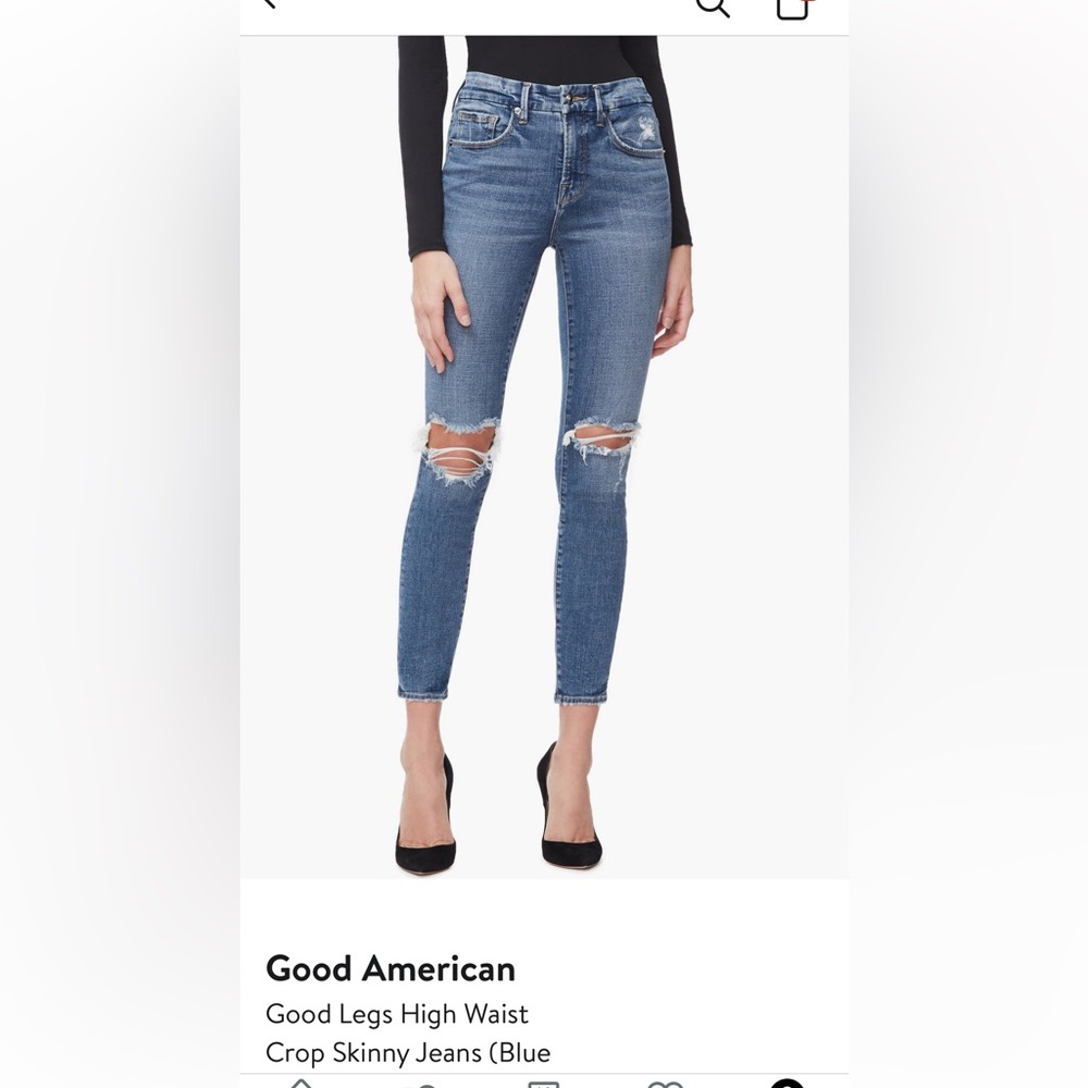 Good American good legs crop skinny jeans